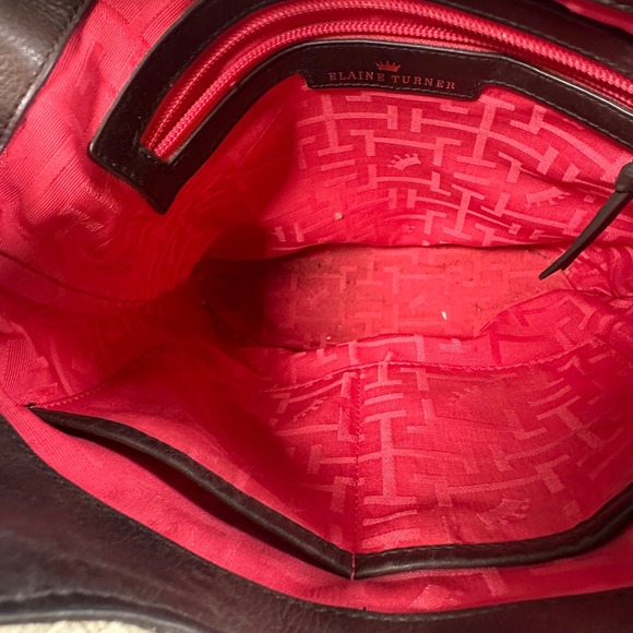 Elaine Turner Woven Straw Leather Handbag Brown Tortoise Handle - Picture 4 of 8